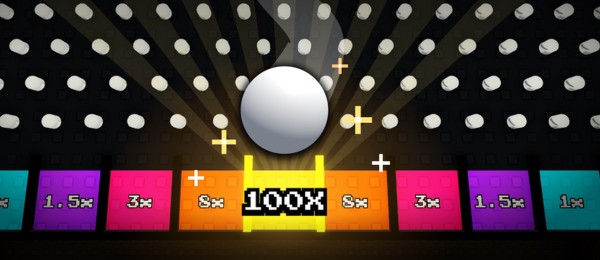 Official Plinky Plonky key art: the board with the ball above the payout row