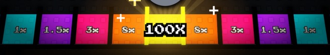 Official Plinky Plonky key art: the payout row, nine tiles with the jackpot in the middle